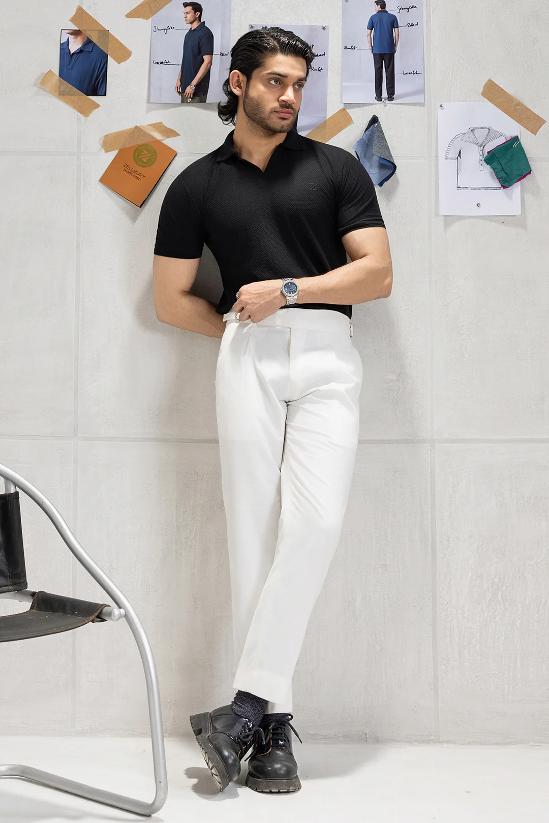 Textured Johnny Collar Polo - 5005 - Image 18