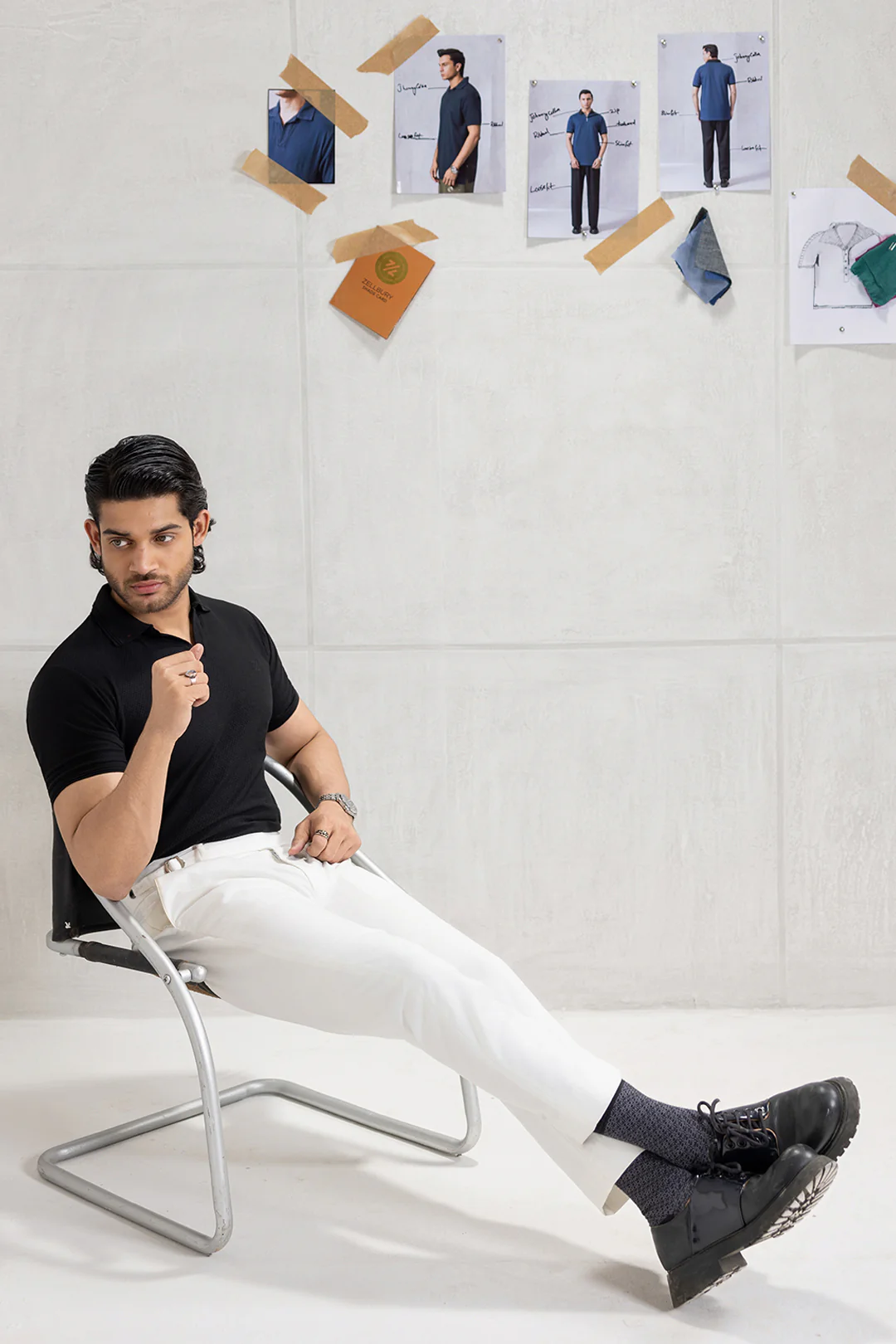 Textured Johnny Collar Polo - 5005 - Image 20