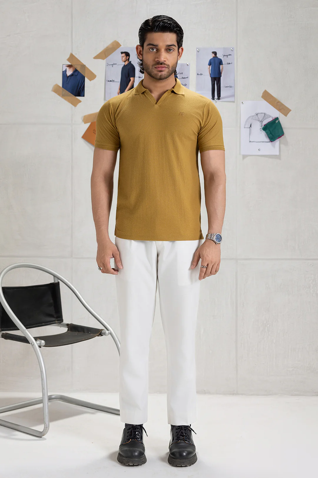 Textured Johnny Collar Polo - 5005 - Image 21