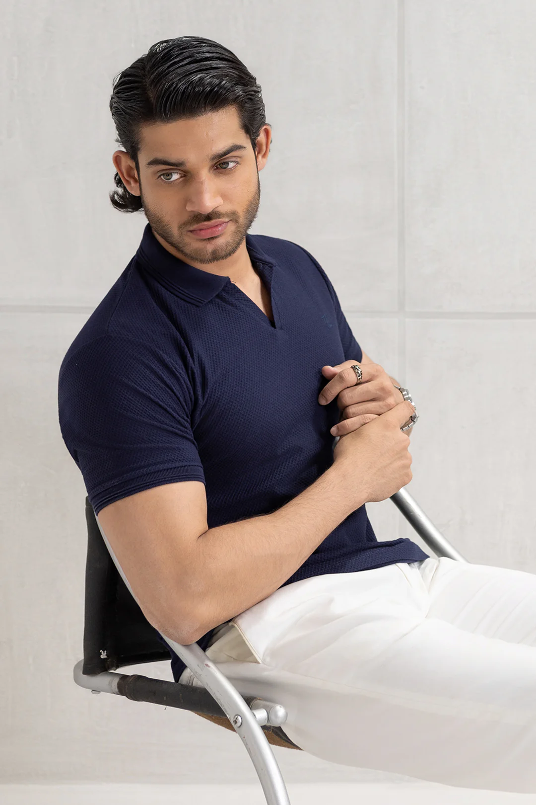 Textured Johnny Collar Polo - 5005 - Image 31