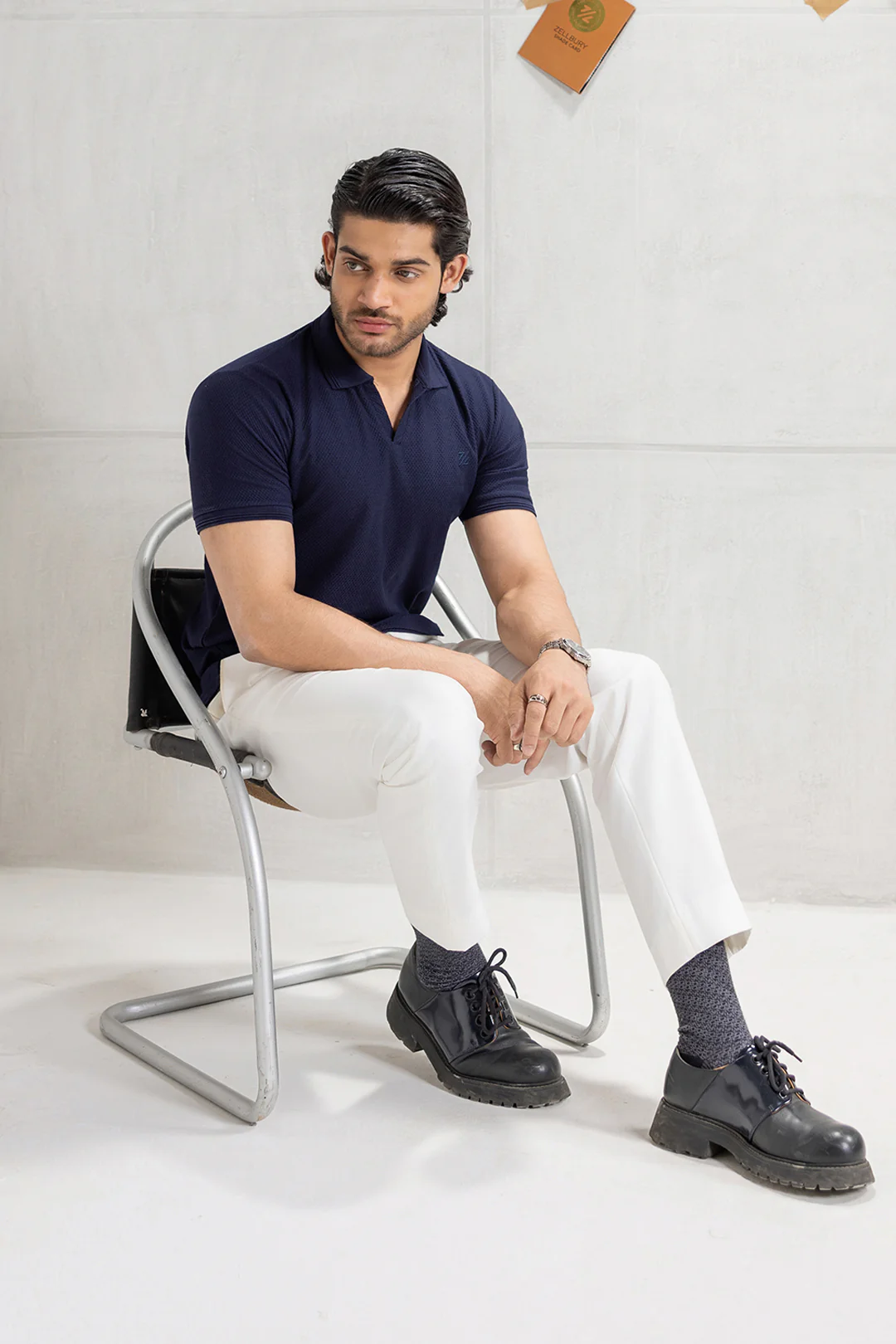 Textured Johnny Collar Polo - 5005 - Image 32