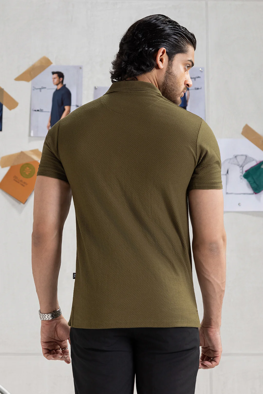 Textured Johnny Collar Polo - 5005 - Image 39
