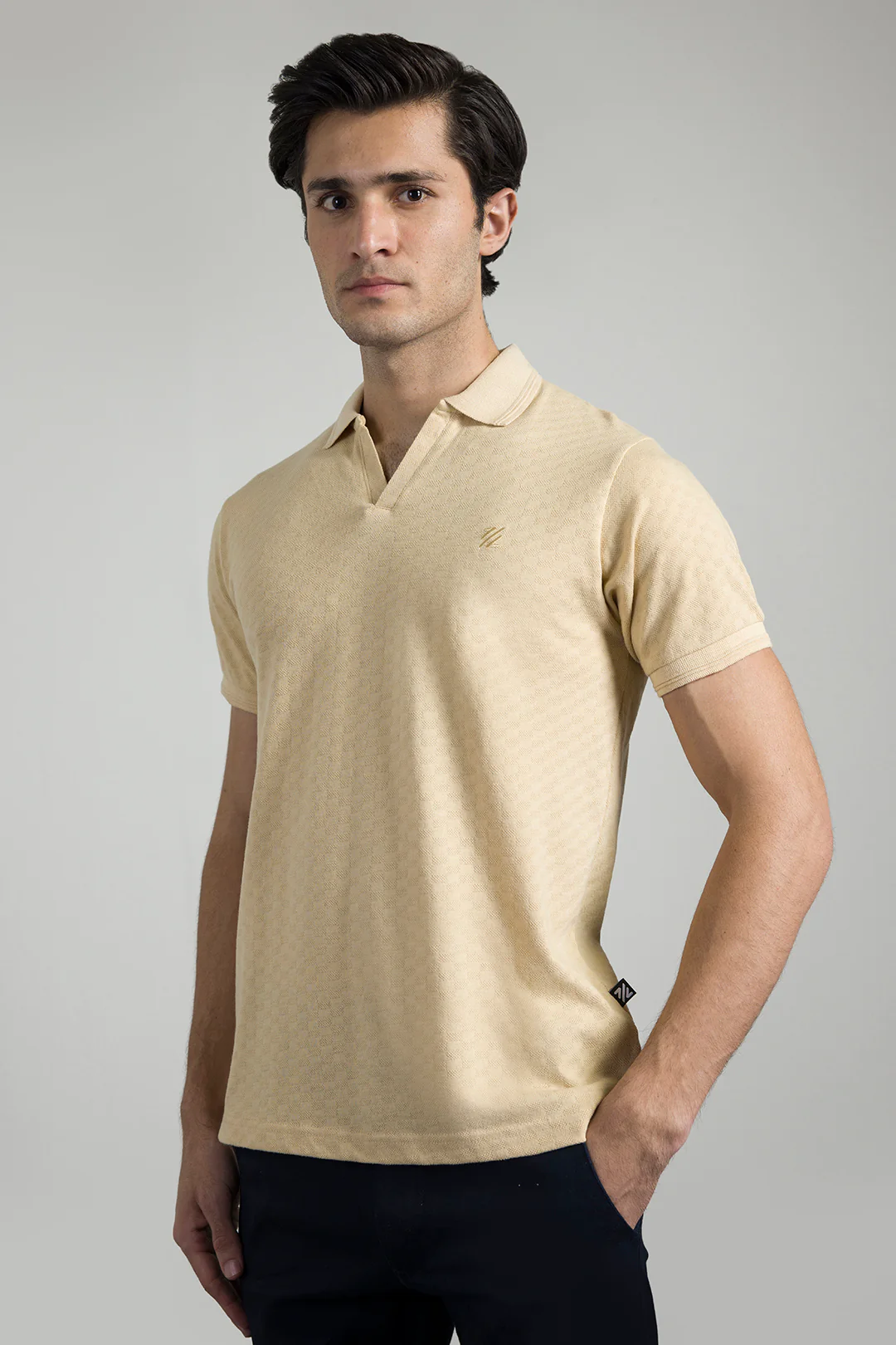 Textured Johnny Collar Polo - 5005 - Image 4