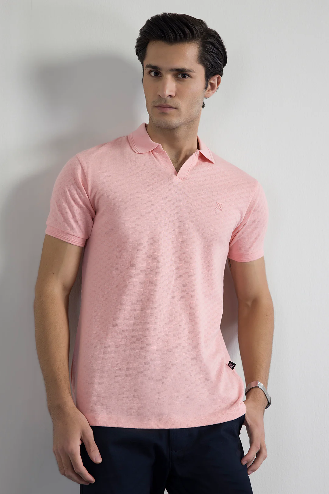 Textured Johnny Collar Polo - 5005 - Image 42