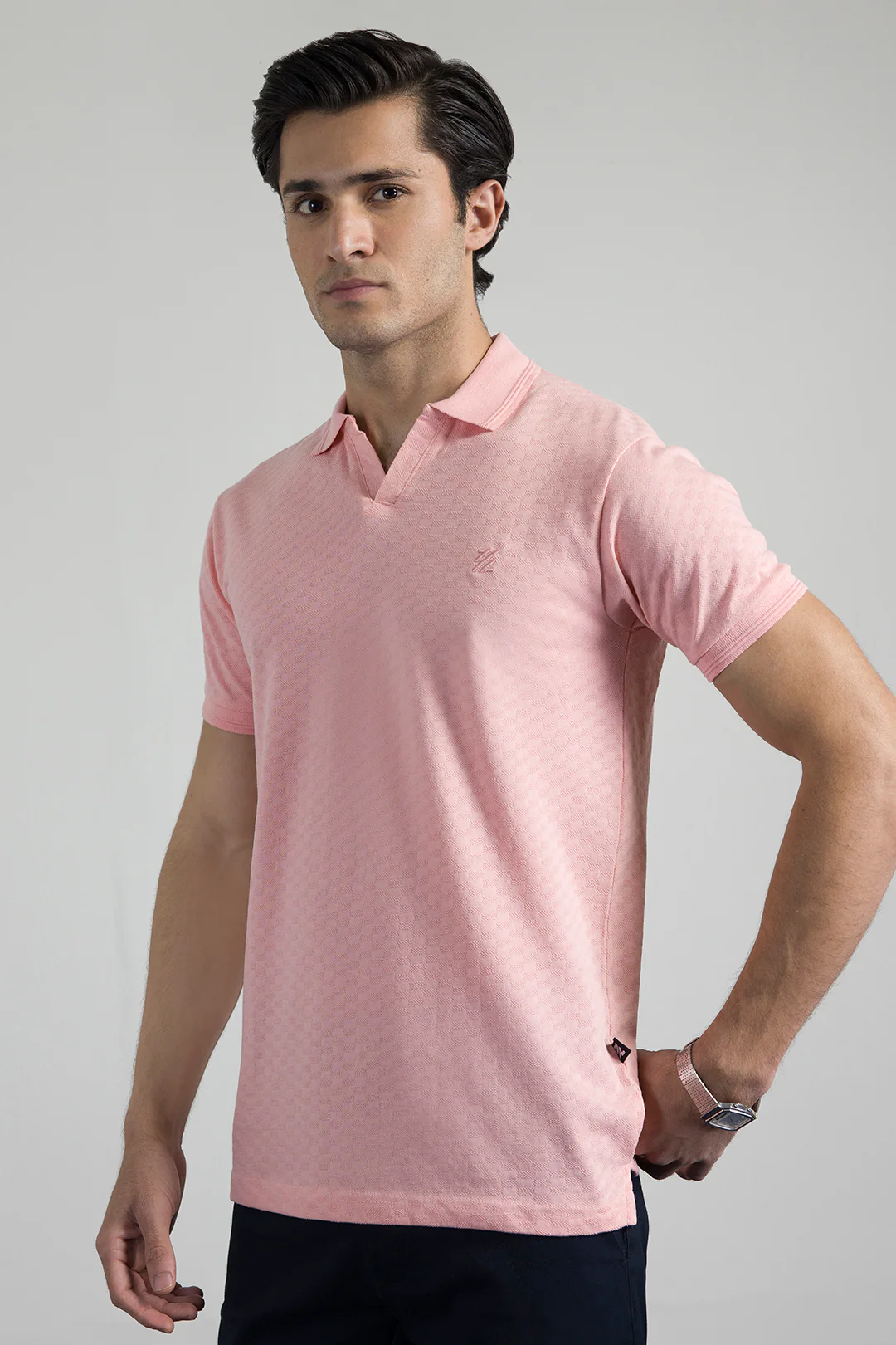 Textured Johnny Collar Polo - 5005 - Image 43