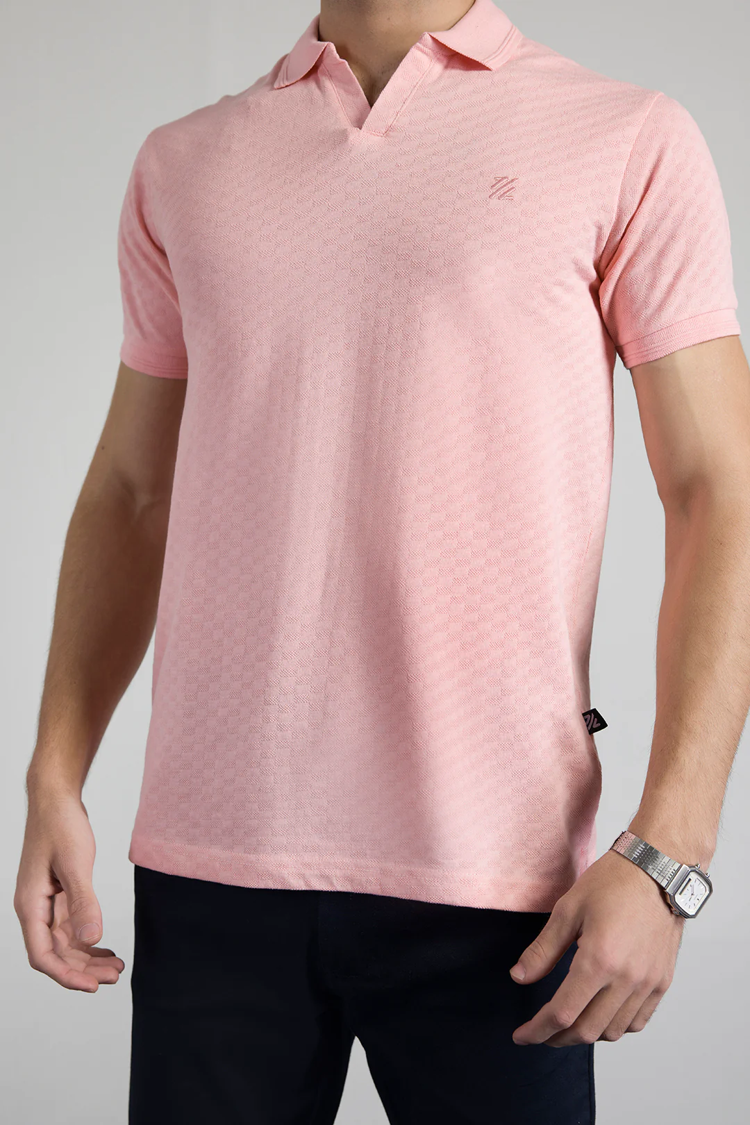 Textured Johnny Collar Polo - 5005 - Image 44