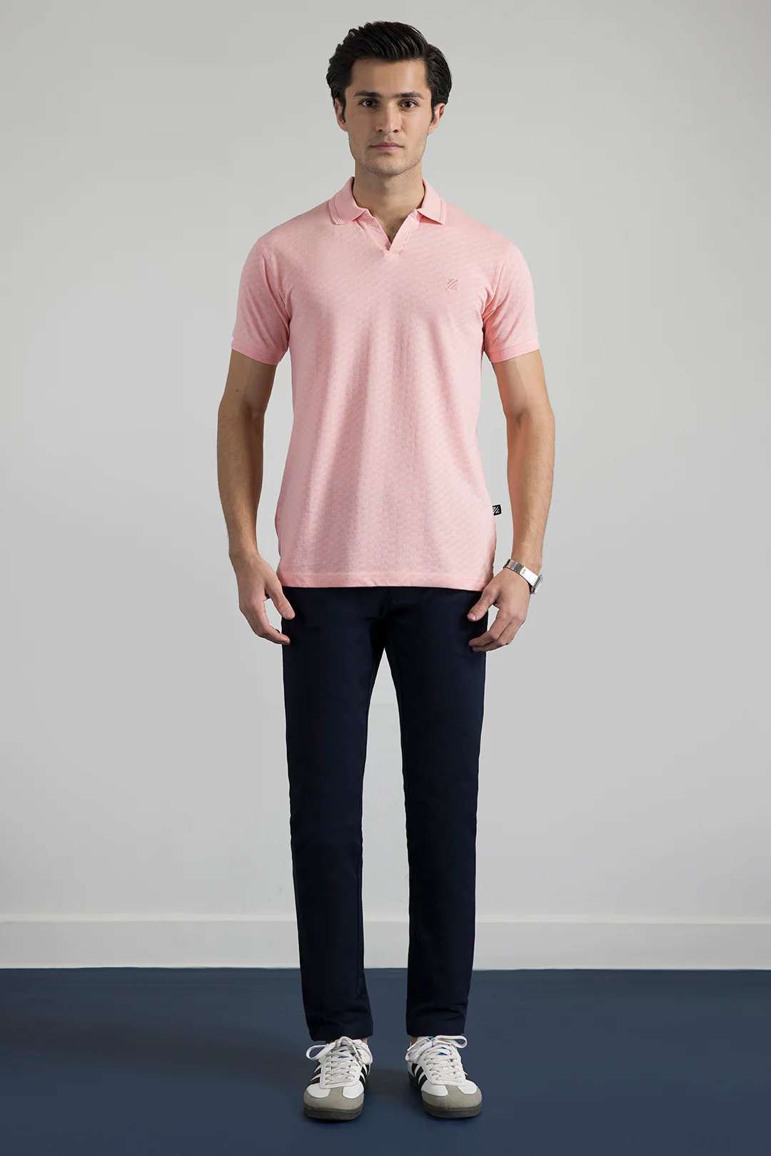 Textured Johnny Collar Polo - 5005 - Image 47