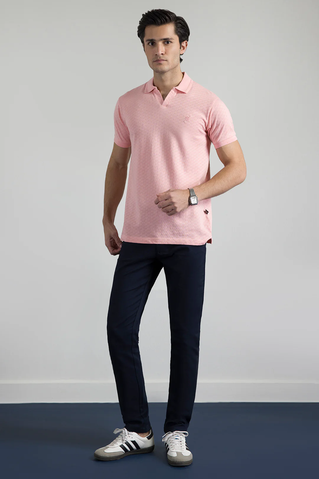 Textured Johnny Collar Polo - 5005 - Image 48