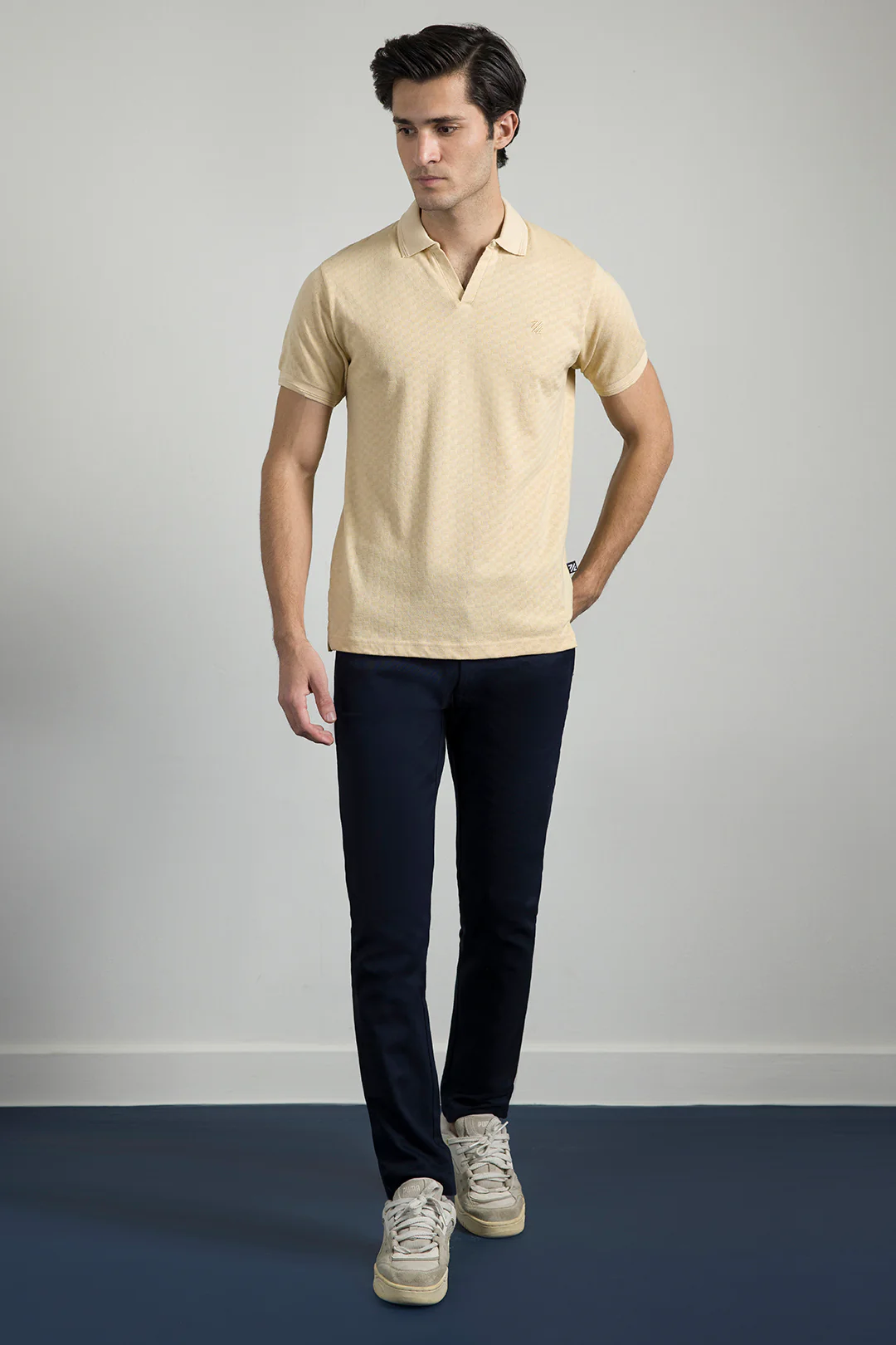 Textured Johnny Collar Polo - 5005 - Image 5