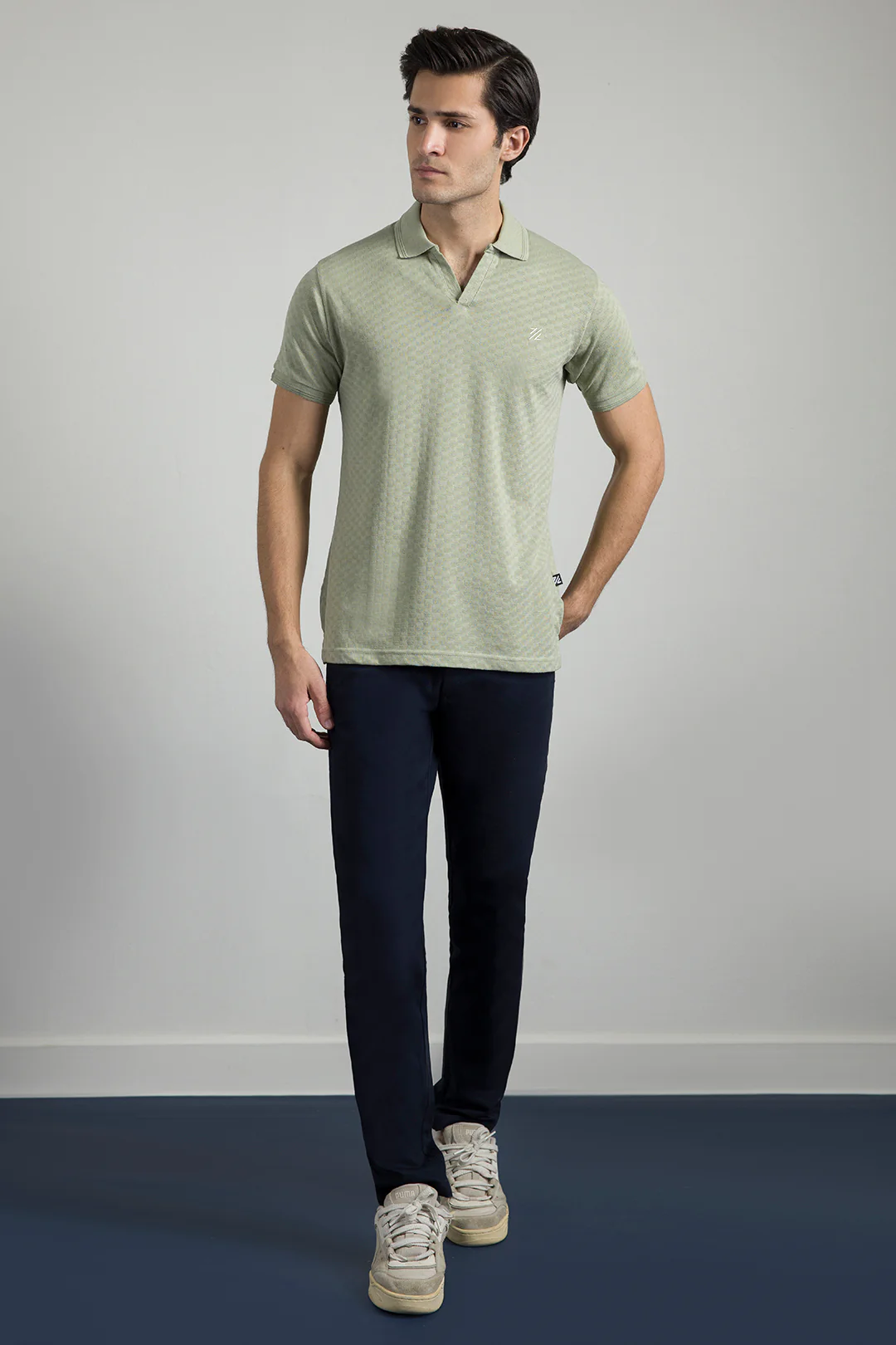 Textured Johnny Collar Polo - 5005 - Image 52