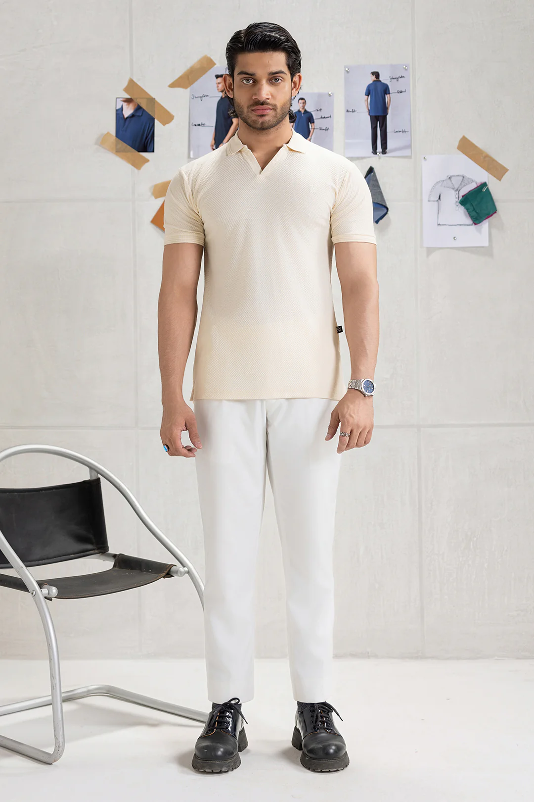 Textured Johnny Collar Polo - 5005 - Image 59