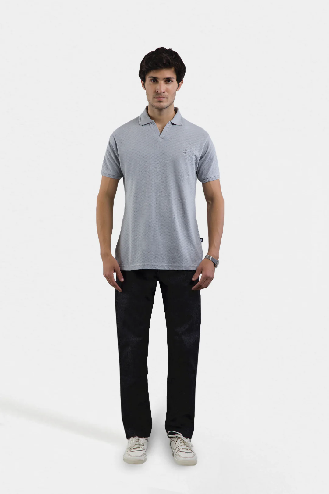 Textured Johnny Collar Polo - 5005 - Image 6