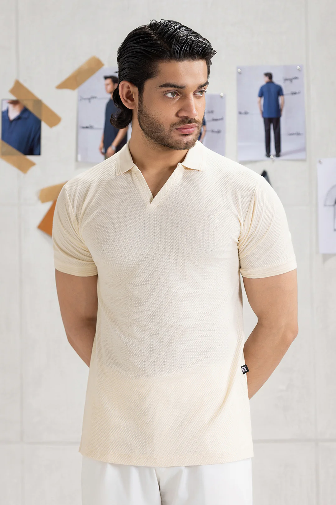 Textured Johnny Collar Polo - 5005 - Image 60