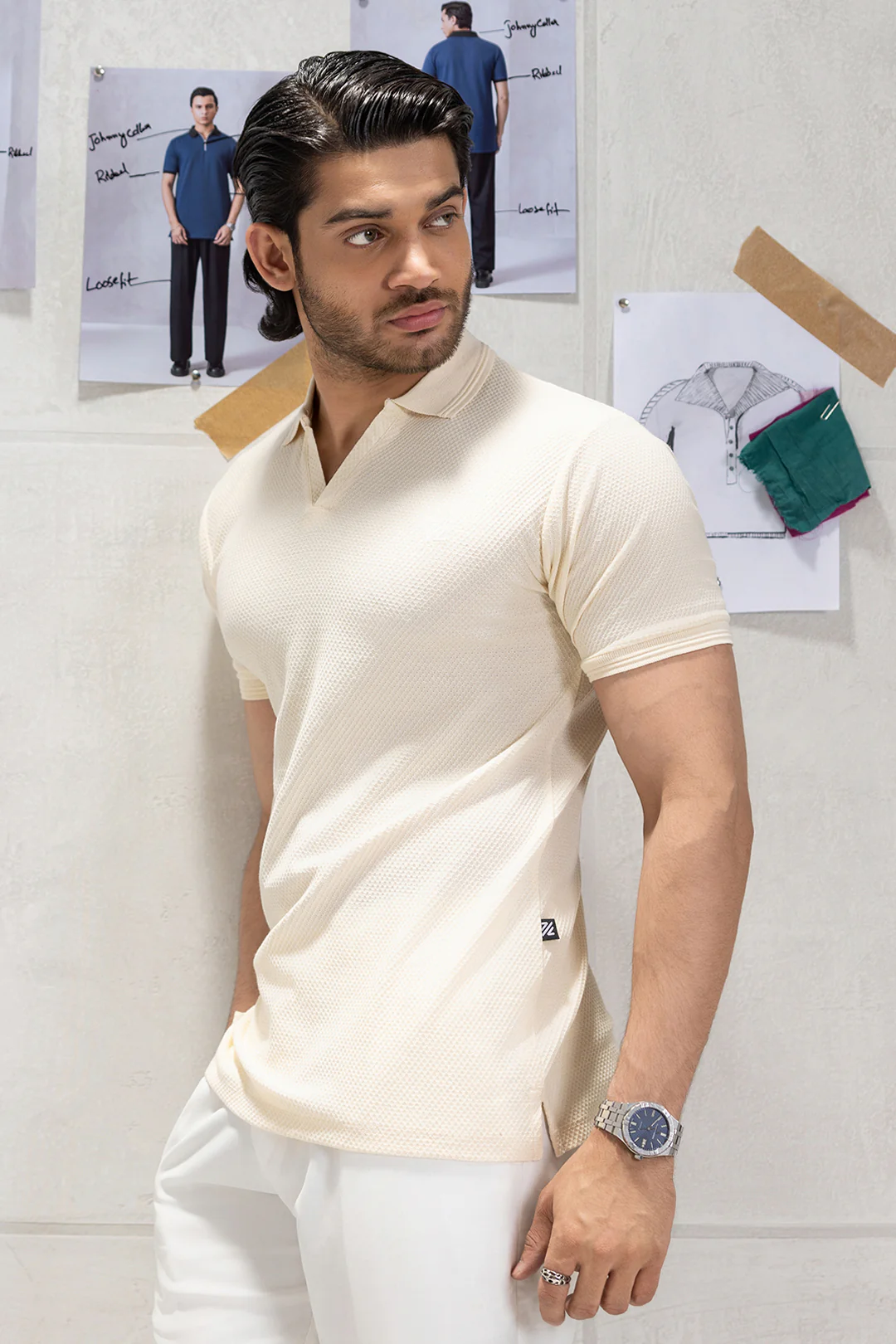 Textured Johnny Collar Polo - 5005 - Image 61
