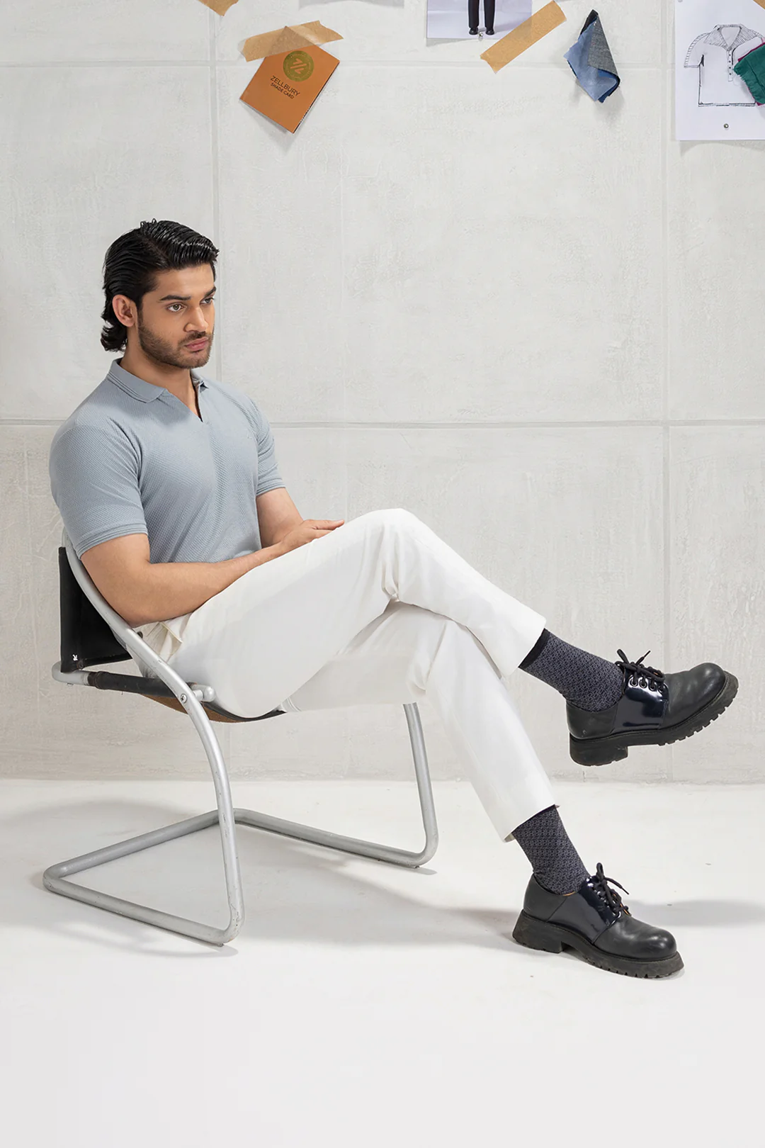 Textured Johnny Collar Polo - 5005 - Image 68