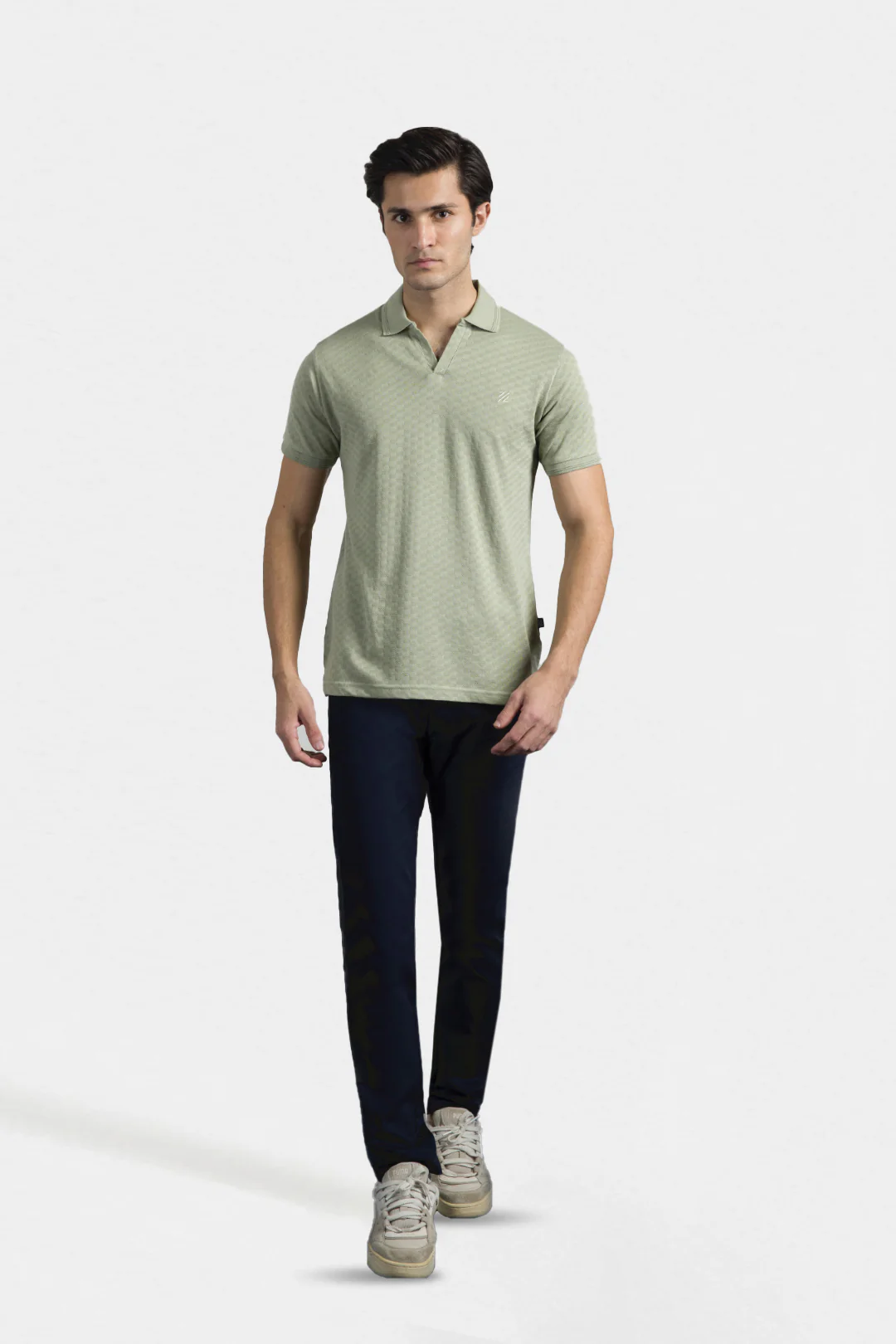 Textured Johnny Collar Polo - 5005 - Image 7