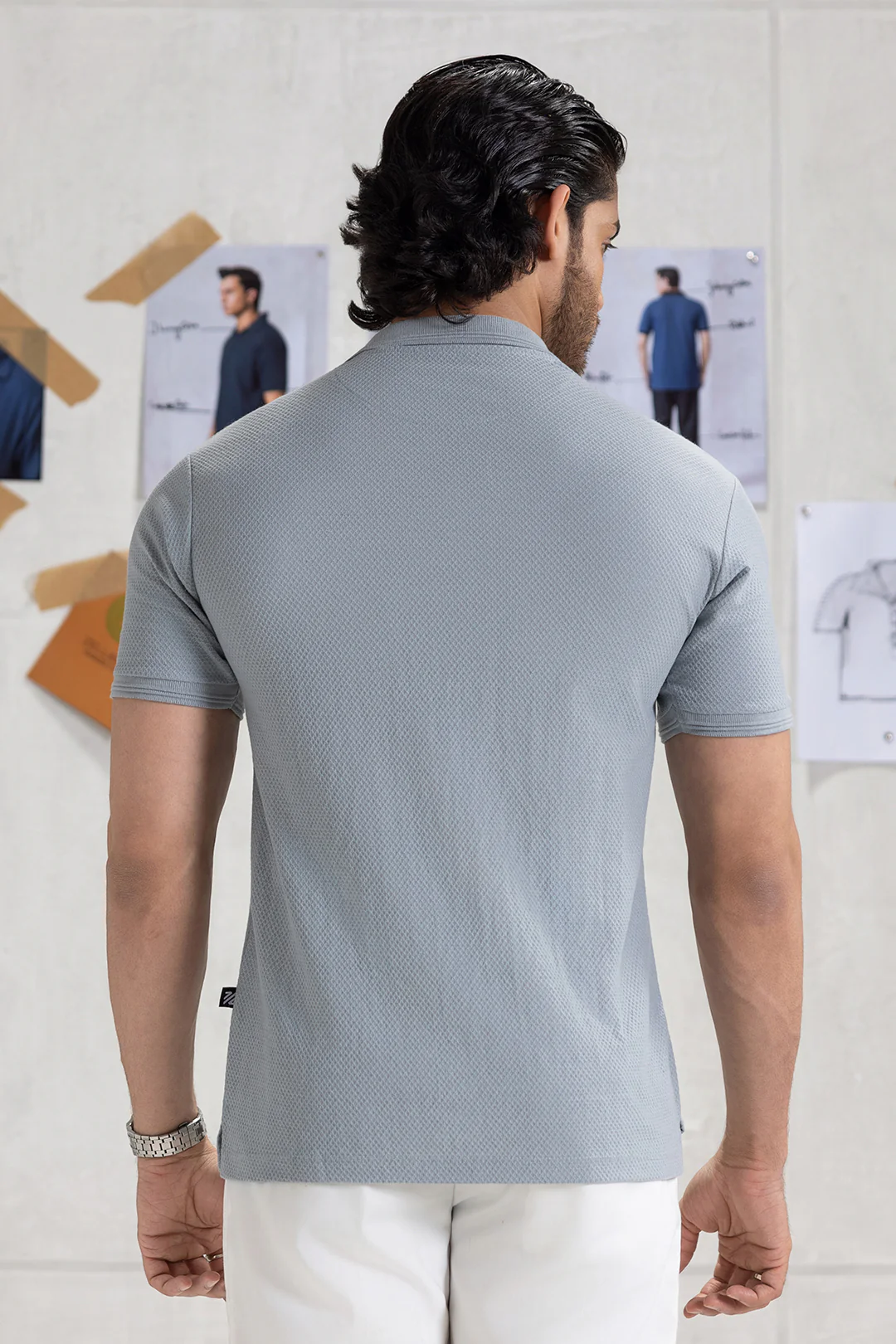 Textured Johnny Collar Polo - 5005 - Image 71