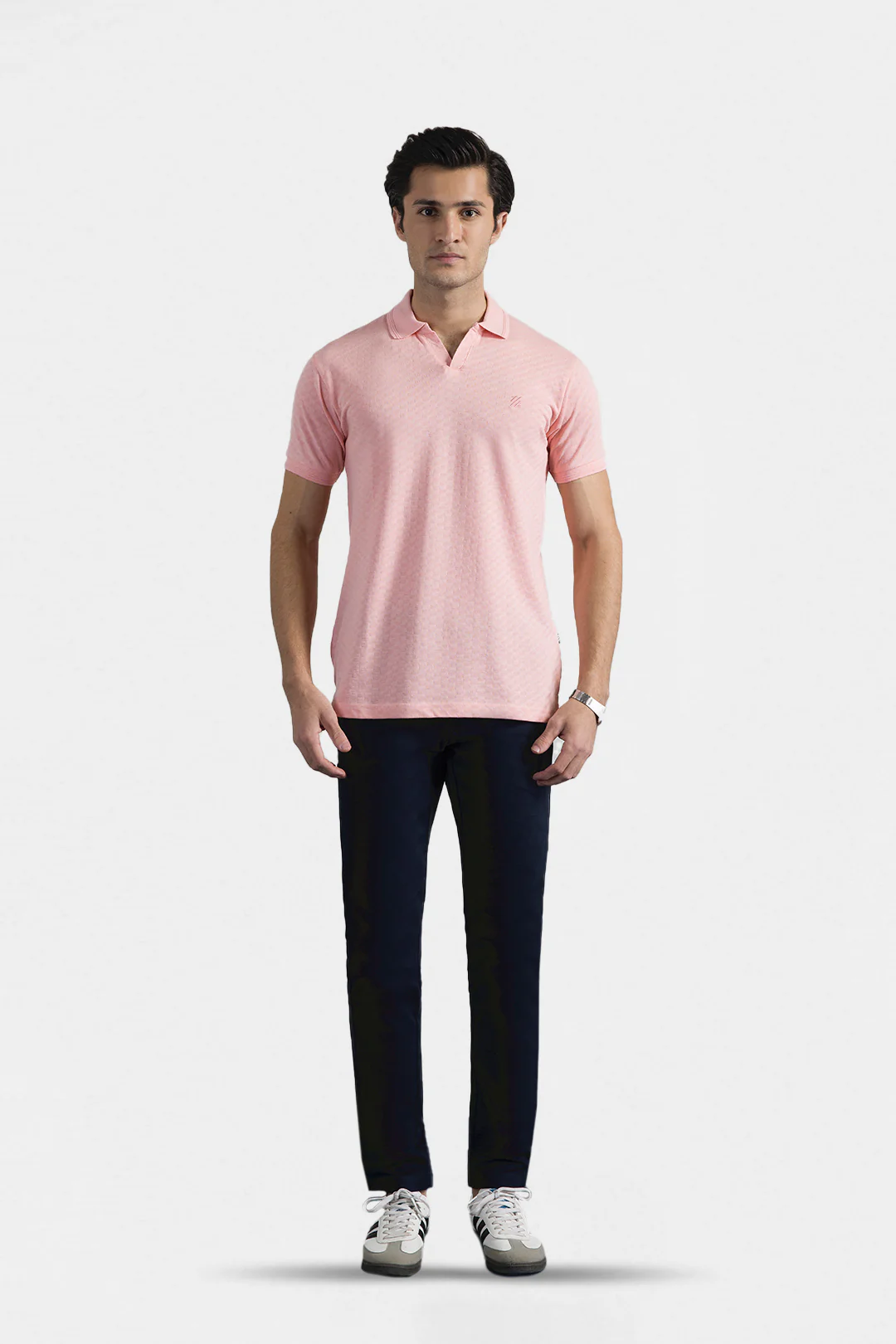 Textured Johnny Collar Polo - 5005 - Image 8