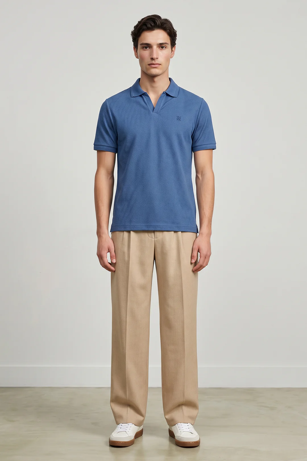 Textured Johnny Collar Polo - 5005 - Image 9
