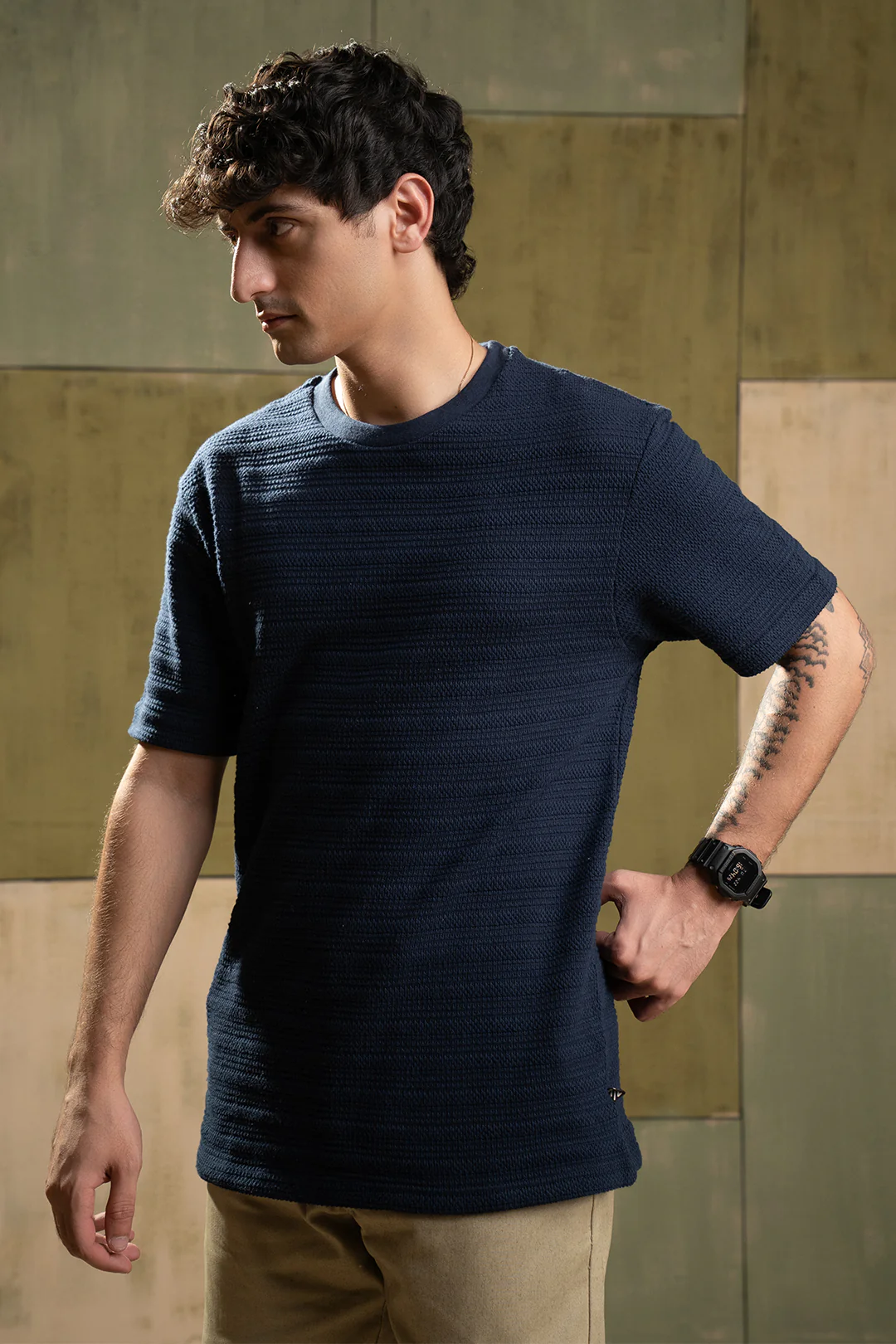 Textured T-Shirt - 5002 - Image 3