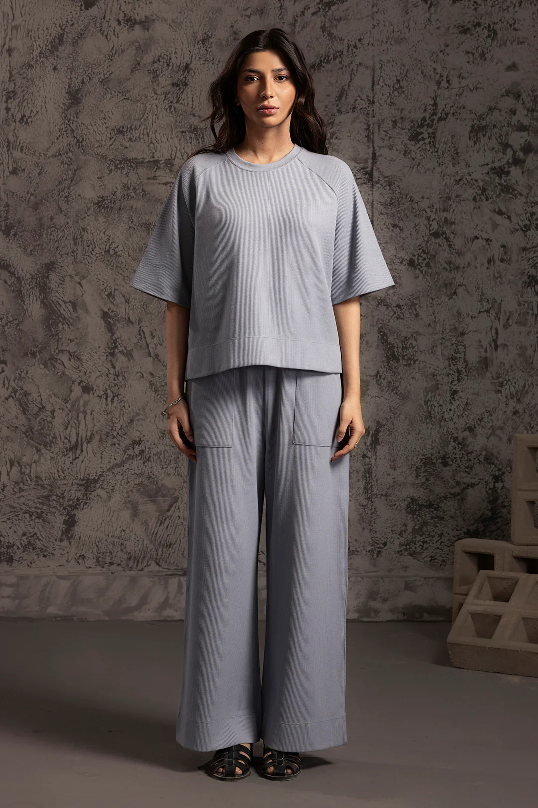 Waffle Knit Co-Ord Set Trouser - 5002 - Image 2